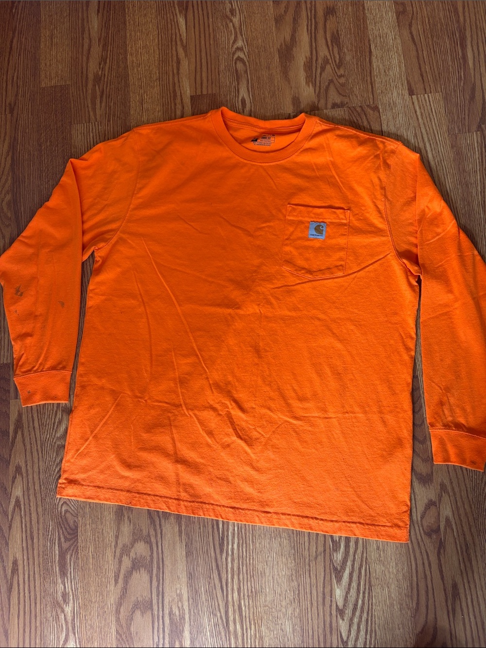 Carhartt Men’s Long Sleeve Pocket Tee — Bright Orange Safety Shirt